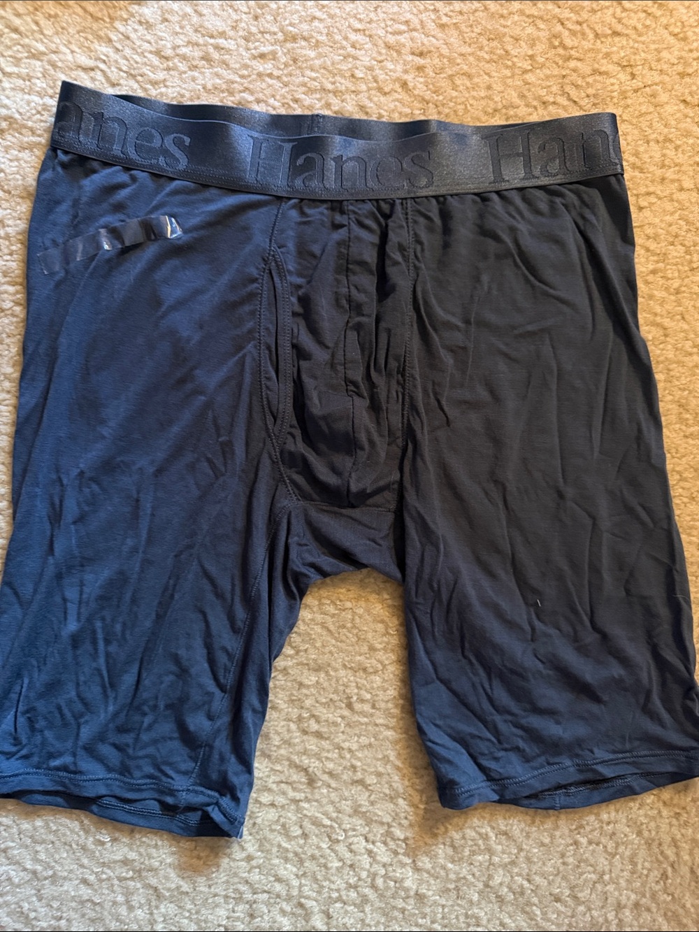 Hanes Men’s Navy Blue Long Boxer Briefs